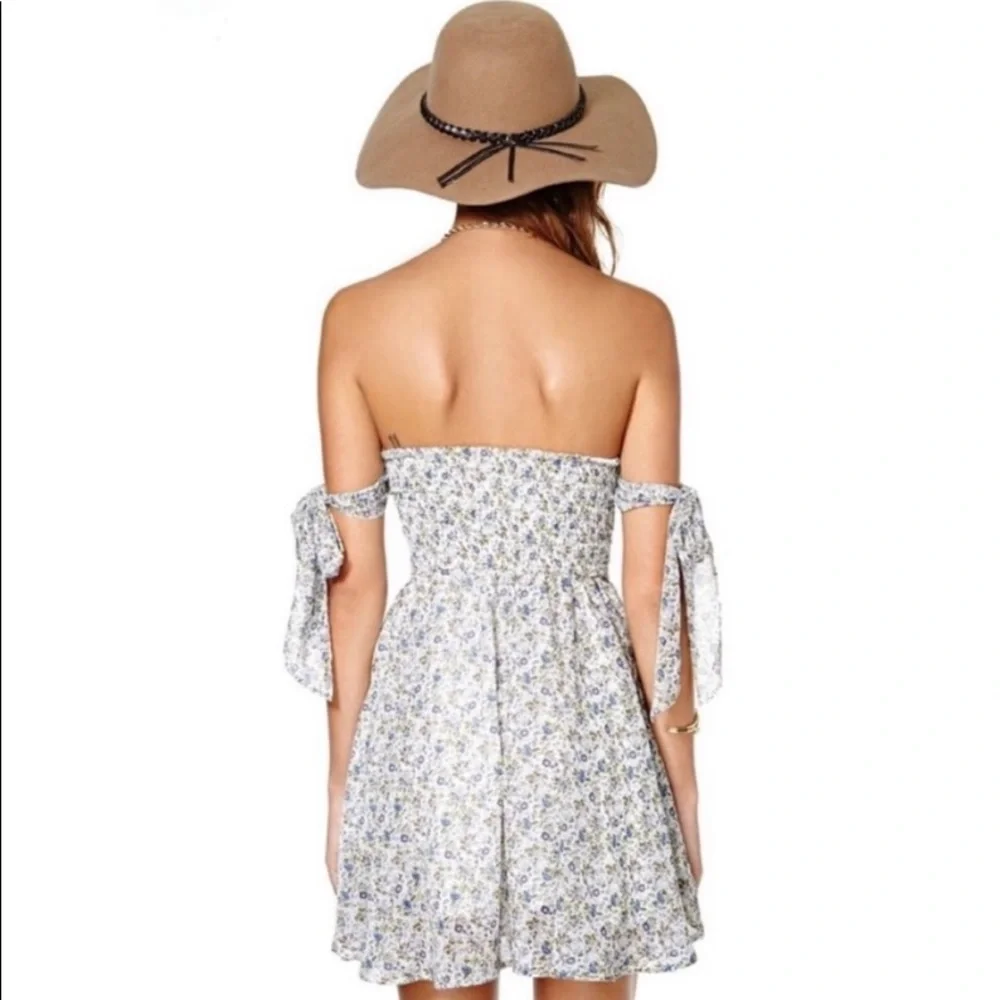 For Love and Lemons Kiss Me dress in a floral blue - Picture 13 of 14